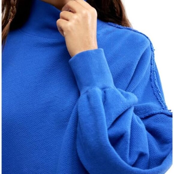 Free People Wonderful Pullover Sweater - Marazine Blue Oversized Turtleneck - Picture 4 of 5